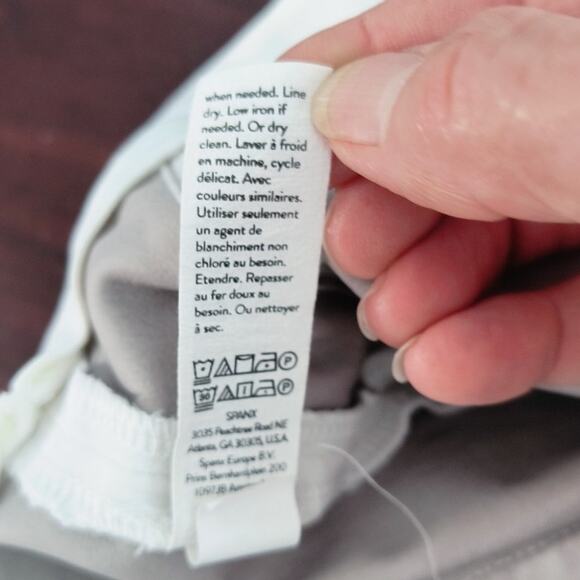 Spanx Elastic Waist Pants Women's Sz 1X White Straight Crop Leg Stretch Pull-on - Picture 12 of 15